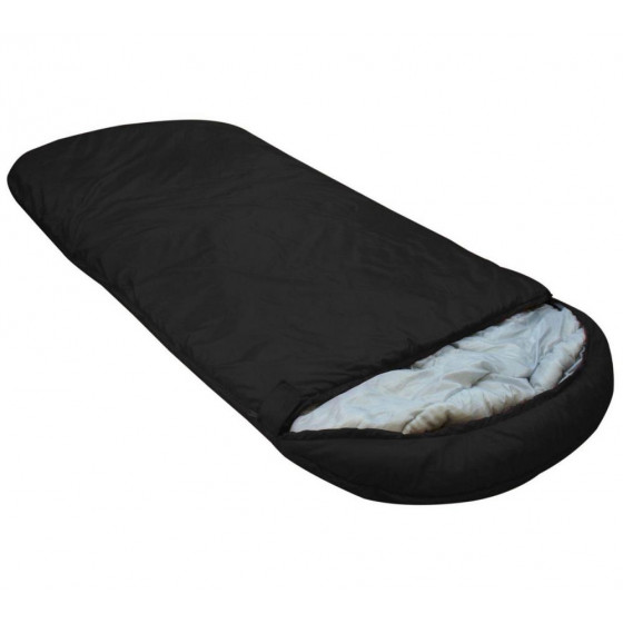 Highlander Big Sleep 250GSM Single Cowl Sleeping Bag - Black