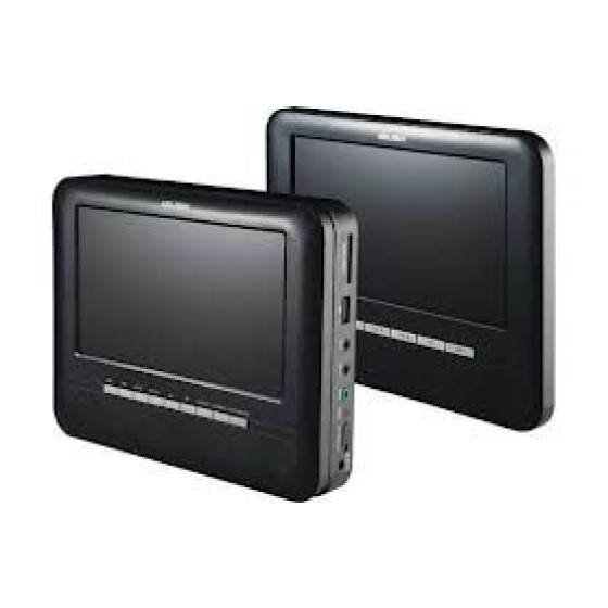 Alba CCE71DVDTW 7" LCD Twin Dual Screen Portable In Car DVD Players - Black