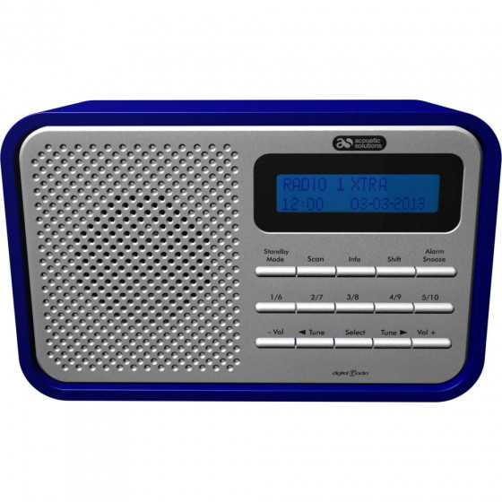 Acoustic Solutions Gloss DAB Radio - Blue