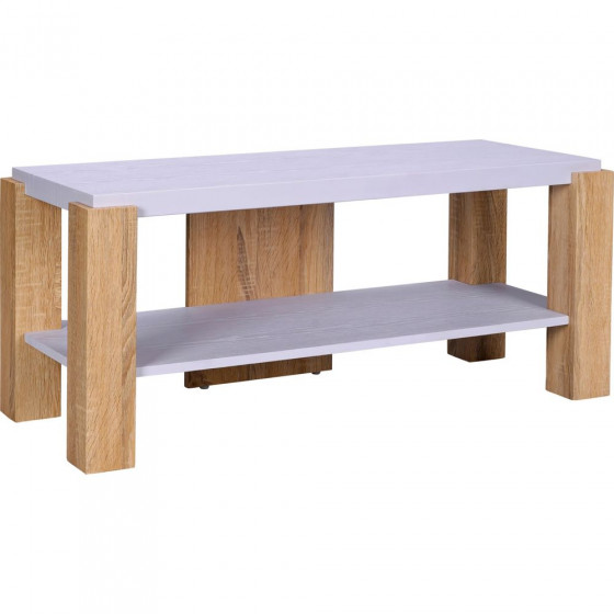 Two Tone TV Unit - White and Oak Effect