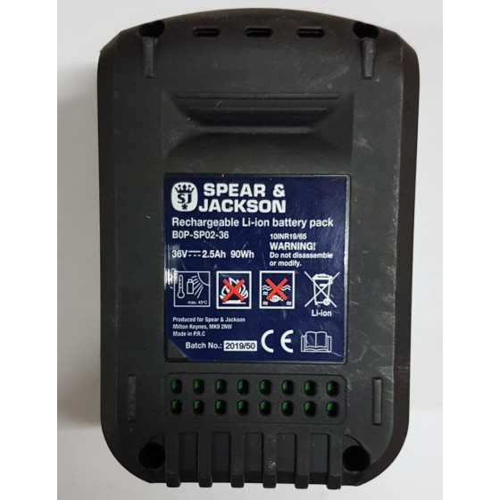 Spear & Jackson B0PSP0236 LiIon 36V Replacement Battery Batteries & Chargers Garden Spear & Jackson B0PSP0236 LiIon 36V Replacement Battery Batteries & Chargers Garden