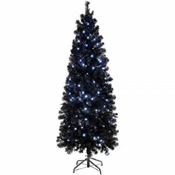 Premier Decorations Fibre Optic Slim 80cm Christmas Tree - Black