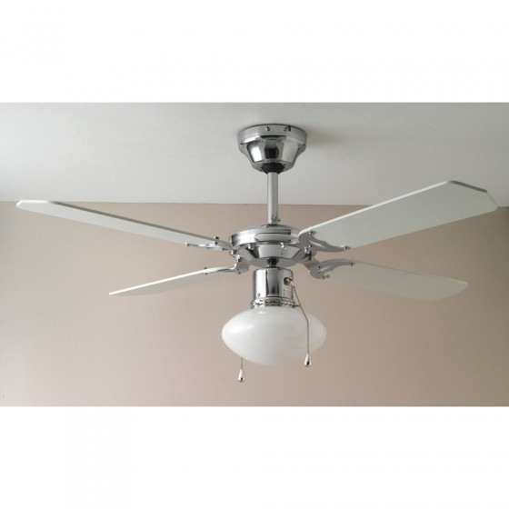 Home Ceiling Fan - White and Chrome