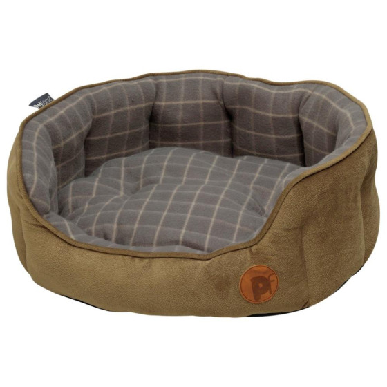 Petface Plain & Check Oval Dog Bed