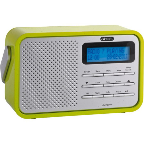 Acoustic Solutions Gloss DAB Radio - Green.