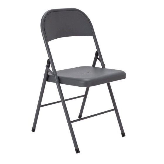 Home Set of 2 Space Saving Garden Balcony Bistro Chairs - Grey