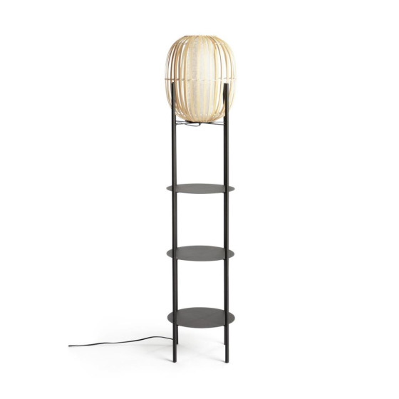 Habitat Aoki Bamboo Shelved Floor Lamp - Black