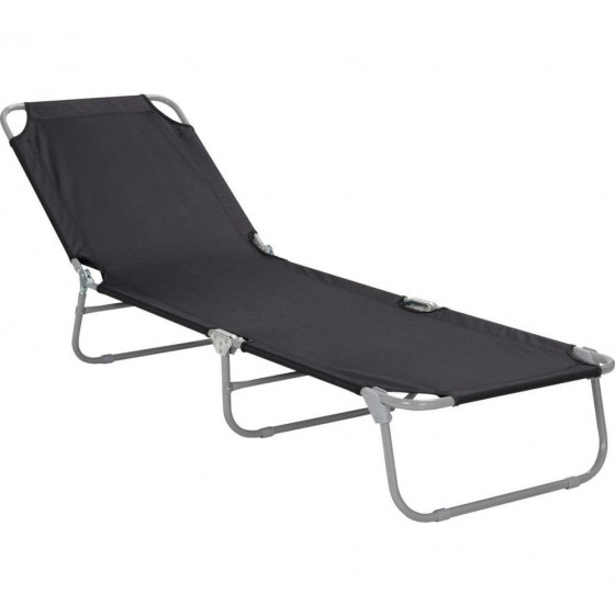 Home Foldable Sun Lounger - Black