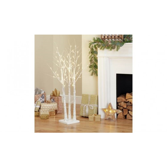 Home Cluster Of 3 Pre-Lit LED Christmas Trees - White