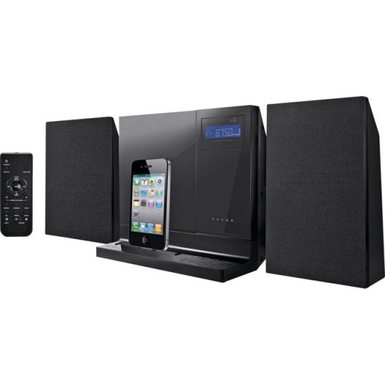 Acoustic Solutions Flat CD Micro System With Dock - Black
