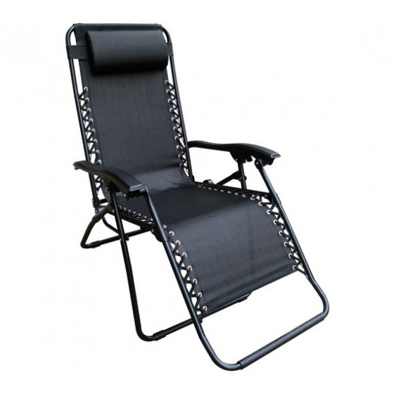 Home Pack of 2 Garden Loungers - Black