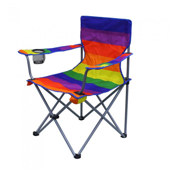 Home Steel Folding Camping Chair - Rainbow