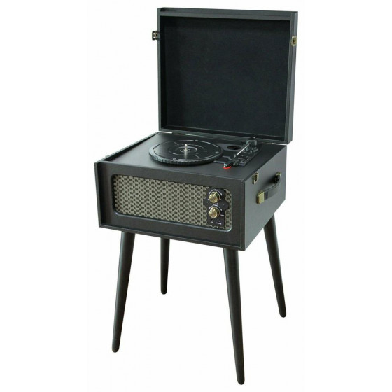 Bush Wooden Turntable with Legs - Black