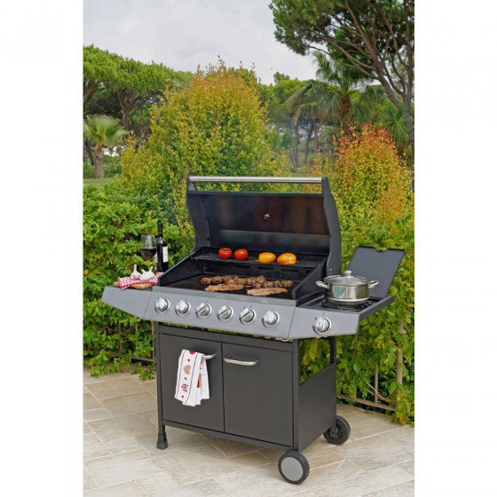 Premium 6 Burner Gas BBQ with Side Burner