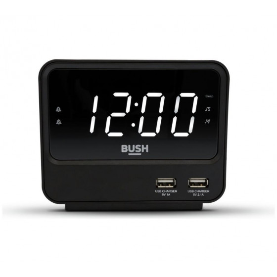 Bush FM USB Clock Radio - Black