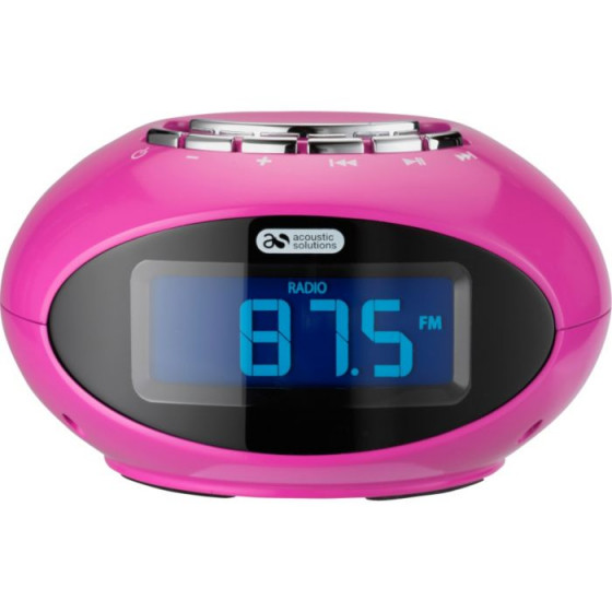 Acoustic Solutions Smartie Clock with Docking Station - Pink (No Instructions)