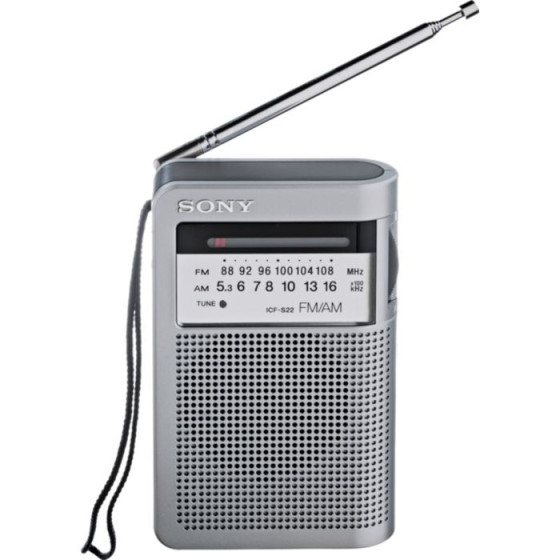 Sony ICFS22 2 Band Radio - Silver