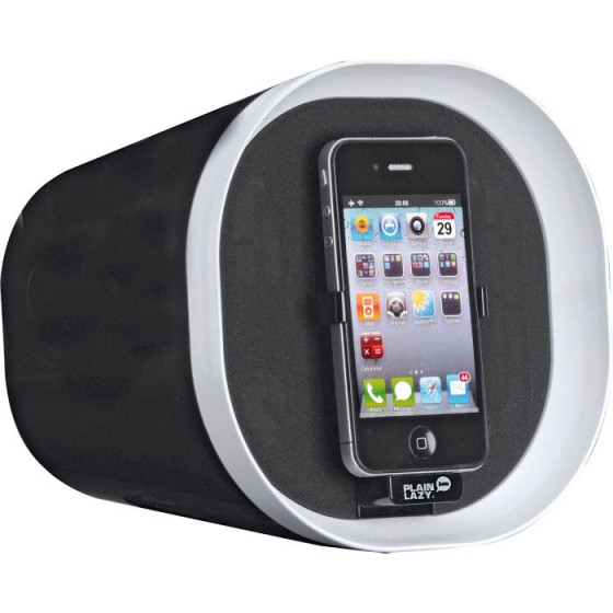 Plain Lazy Dock and Roll iPhone Speaker Dock - Black.