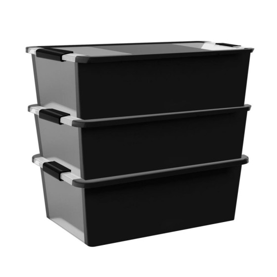 Bi-Box Medium Pack Of Three - Black