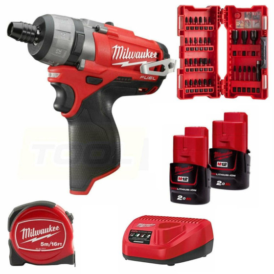 Milwaukee M12CD-202C 12v Fuel Brushless Drill Driver Set