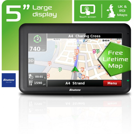 Binatone U505 5 Inch UK and ROI Sat Nav - Free Lifetime Maps !