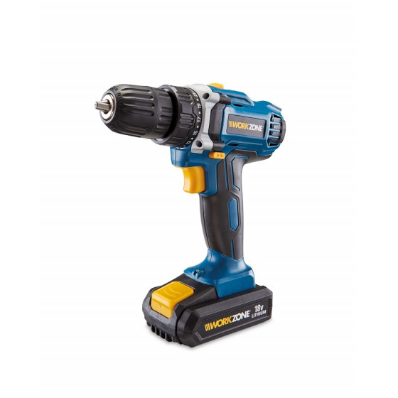 Workzone 18v Lithium-ion Cordless Drill - Black/Blue