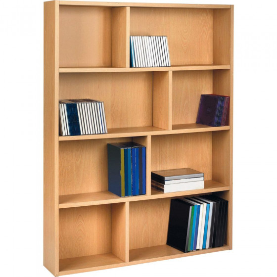 DVD and CD Geometric Media Storage Unit - Beech Effect