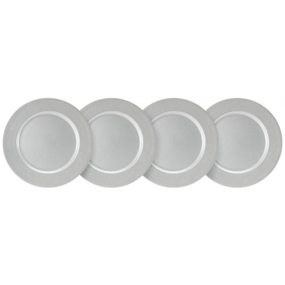 Creative Tops 4 Pack Berry Christmas Charger Plates - Silver