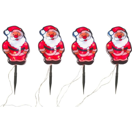 Santa Stakes Outdoor Christmas Decoration - Set of 4