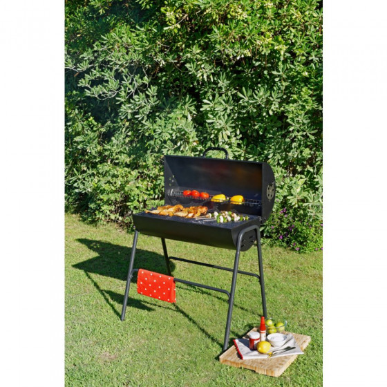 Oil Drum Charcoal BBQ with Lid