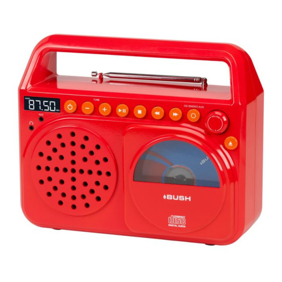 Bush Wave Boombox with CD Player - Red