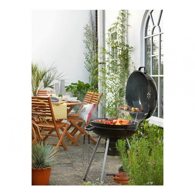 Charcoal 56cm Kettle BBQ Starter Pack Black Barbecues Travel