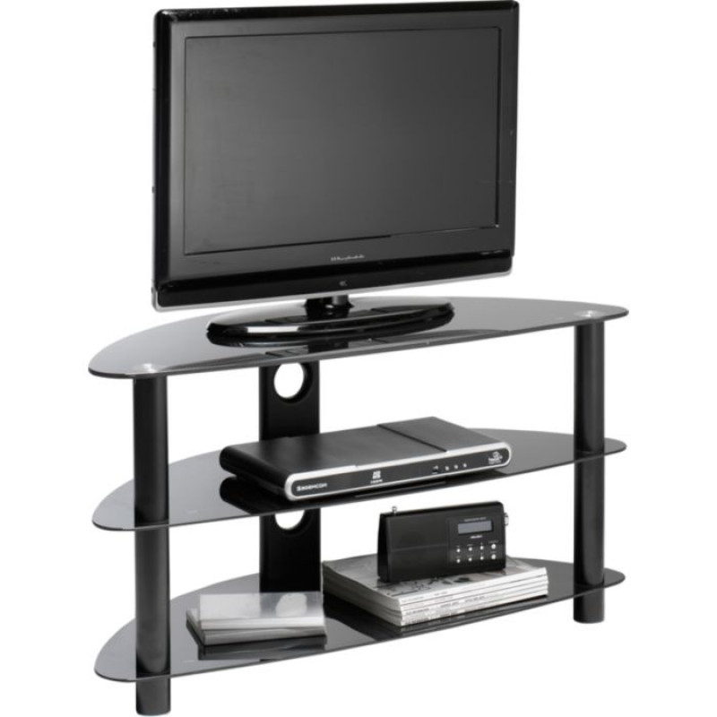 Black Glass Curved TV Stand Up to 42 Inch Other Furniture