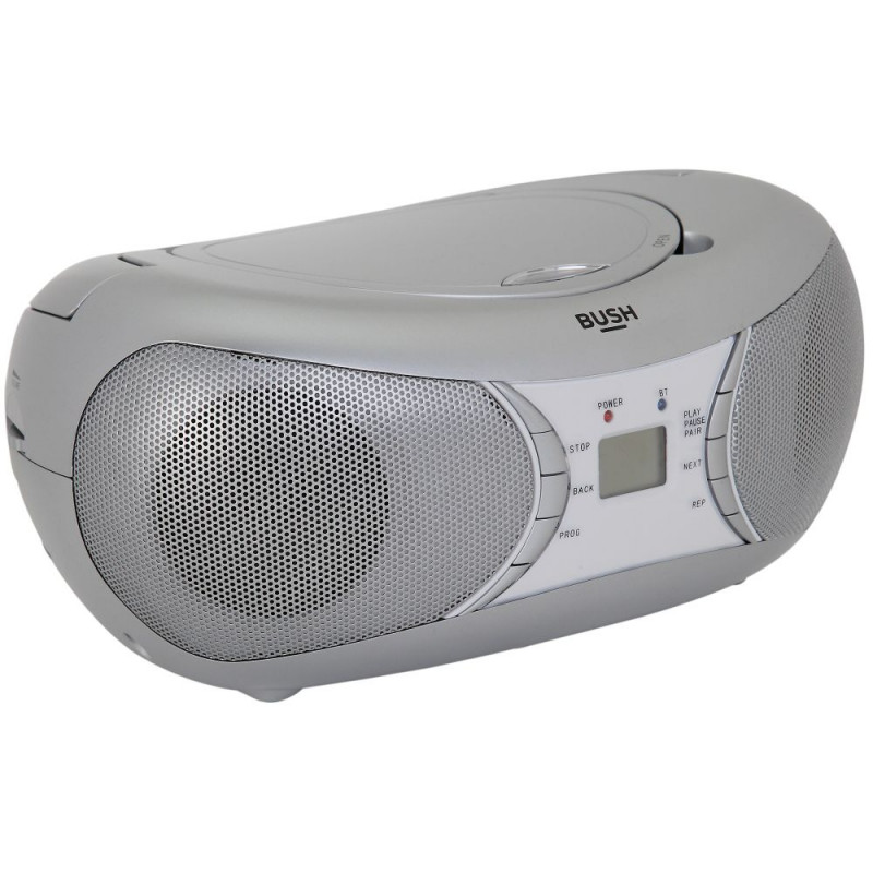 Bush Bluetooth CD Player Radio Boombox Silver CD Players & Cassette