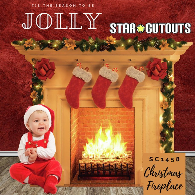 Star Cutouts Christmas Fireplace Cardboard Cutout Christmas Novelty