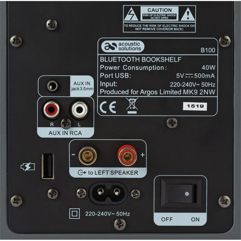 Acoustic Solutions Bluetooth Wireless Bookshelf Speakers Speakers