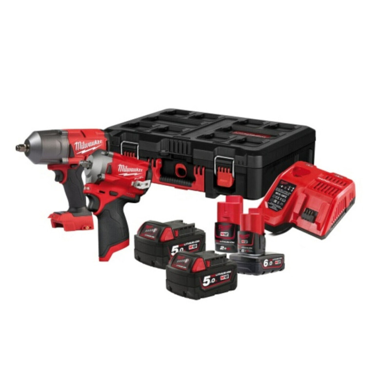 Milwaukee M18FPP2AE564P 18v & 12v Impact Wrench Twin Pack Drills