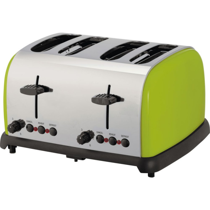 ColourMatch 4 Slice Stainless Steel Toaster Apple Green Slight Dent Toasters Kitchen Appliances Stock Clearance GMV Trade