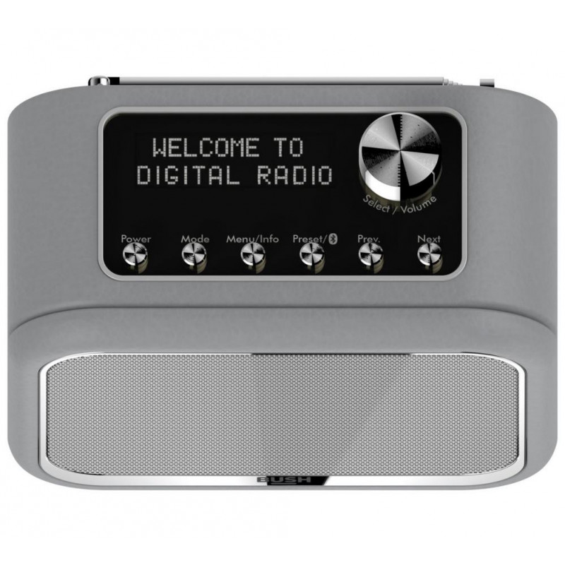 Bush Classic Mono Leather DAB Radio Grey DAB Digital Radios Home