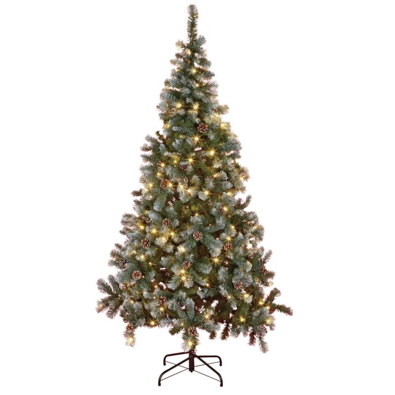 Habitat 7ft Oscar Prelit Pine Cone Christmas Tree Green Christmas