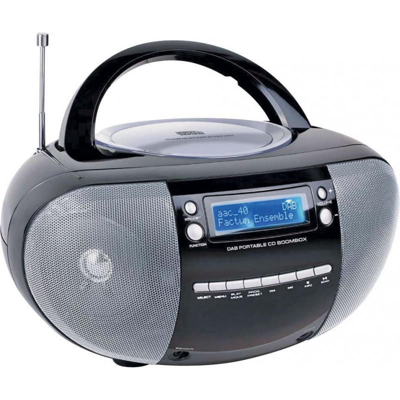 Bush Portable CD Boombox with DAB Black and Silver. CD Players