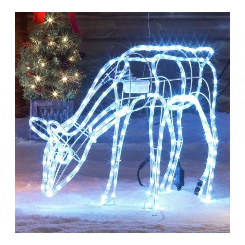 Home Bright White LED Animated Nodding Reindeer - Christmas Novelty Decorations - Christmas 