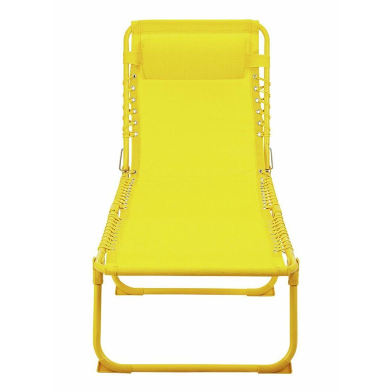 Home Set Of 2 Sun Loungers Yellow Garden Furniture Furniture