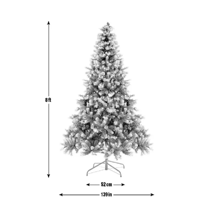 Habitat 8ft Oscar PreLit Pine Cone Christmas Tree Green Christmas