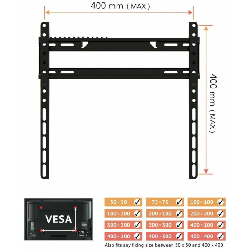 AVF Superior Flat To Wall 3255 Inch TV Wall Mount Black Television Wall Brackets, Stands