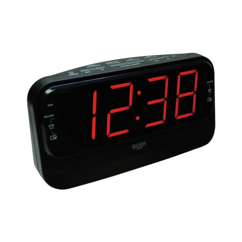 Bush Big LED Alarm Clock Radio Black Alarm Clocks & Radios Home