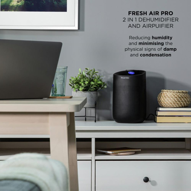 Russell Hobbs 1L 2 In 1 Dehumidifier & Air Purifier Black