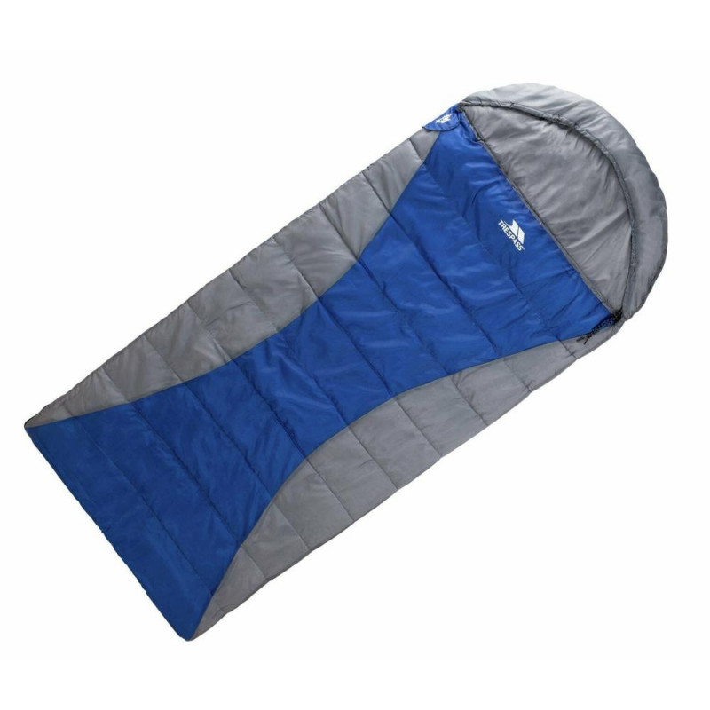 Trespass 300GSM Extra Wide Envelope Single Sleeping Bag Grey Blue Camping Accessories Travel Outdoor GMV Trade