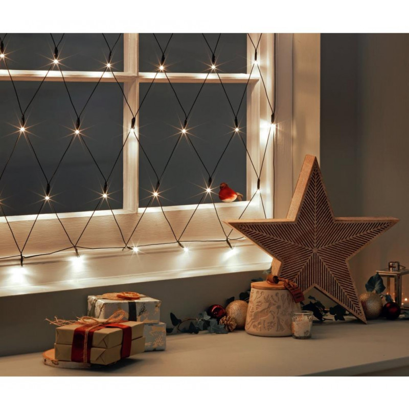 Home Set of 100 Net Connector LED Lights Warm White Christmas