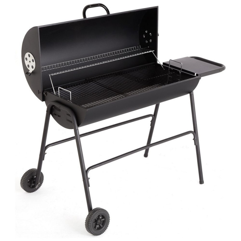 Home Extra Large Charcoal Oil Drum BBQ Black Barbecues